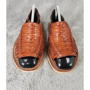 Kwarachi Huarache Shoes Mens Size 6 Leather Handmade Mexican Sandals Slip On Mexican Huaraches for Men, 100% Leather, Shoes Made in  main image 3